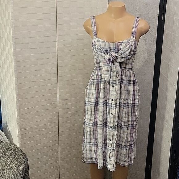 BRAND NEW COCO+JAMIESON GING-HAM  STRAPLESS  CUTOUT DESIGN DETAILS FRONT DRESS - Picture 3 of 15